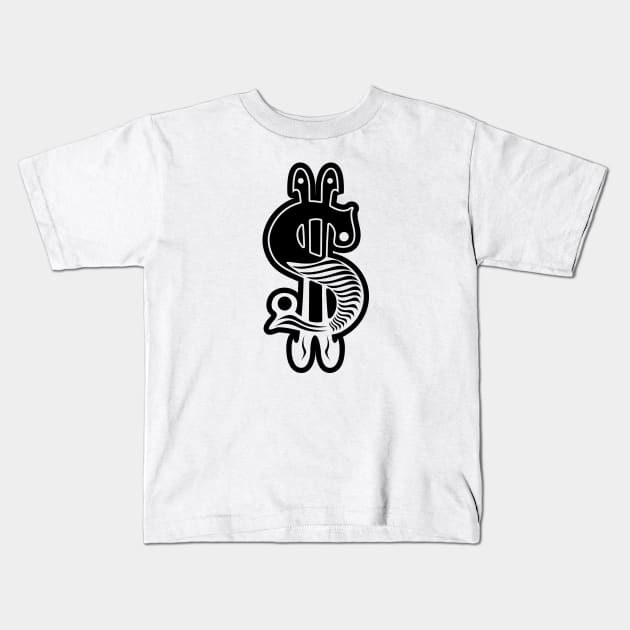 Funny Dollar Design Kids T-Shirt by hldesign